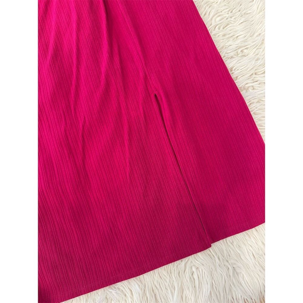Liz Claiborne Women's Pink Midi Dress M Side Tie Party Cocktail Valentine’s Day - Picture 7 of 8
